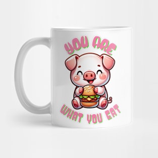 You Are What You Eat Funny Pig and Hamburger Stuff Burger Mug